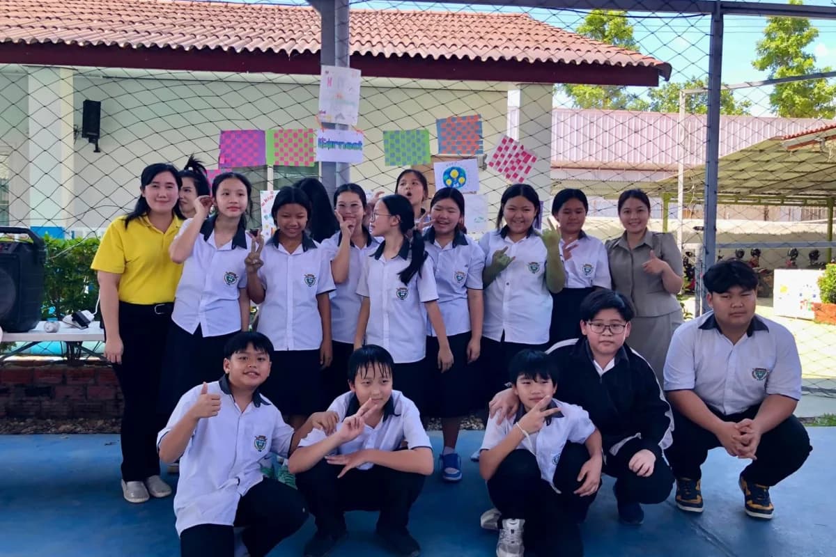 VGS secondary students and staff together at school